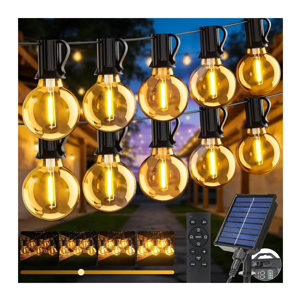 Guirlande Lumineuse Exterieure Solaire, 15M Guirlande Guinguette Exterieur Solaire avec