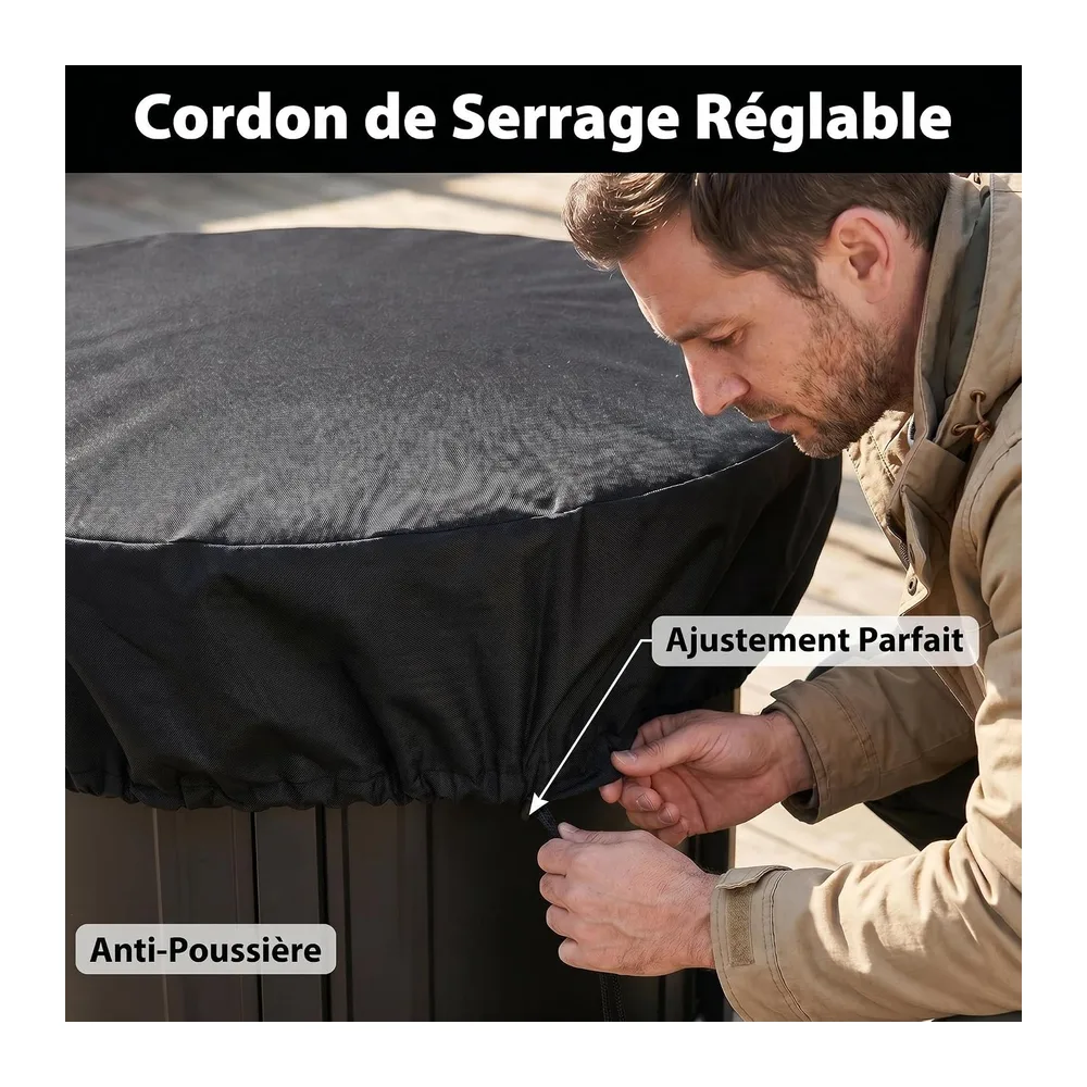 Housse Brasero 100cm, Protection BBQ Exterieur, Housse Rond Impermeable