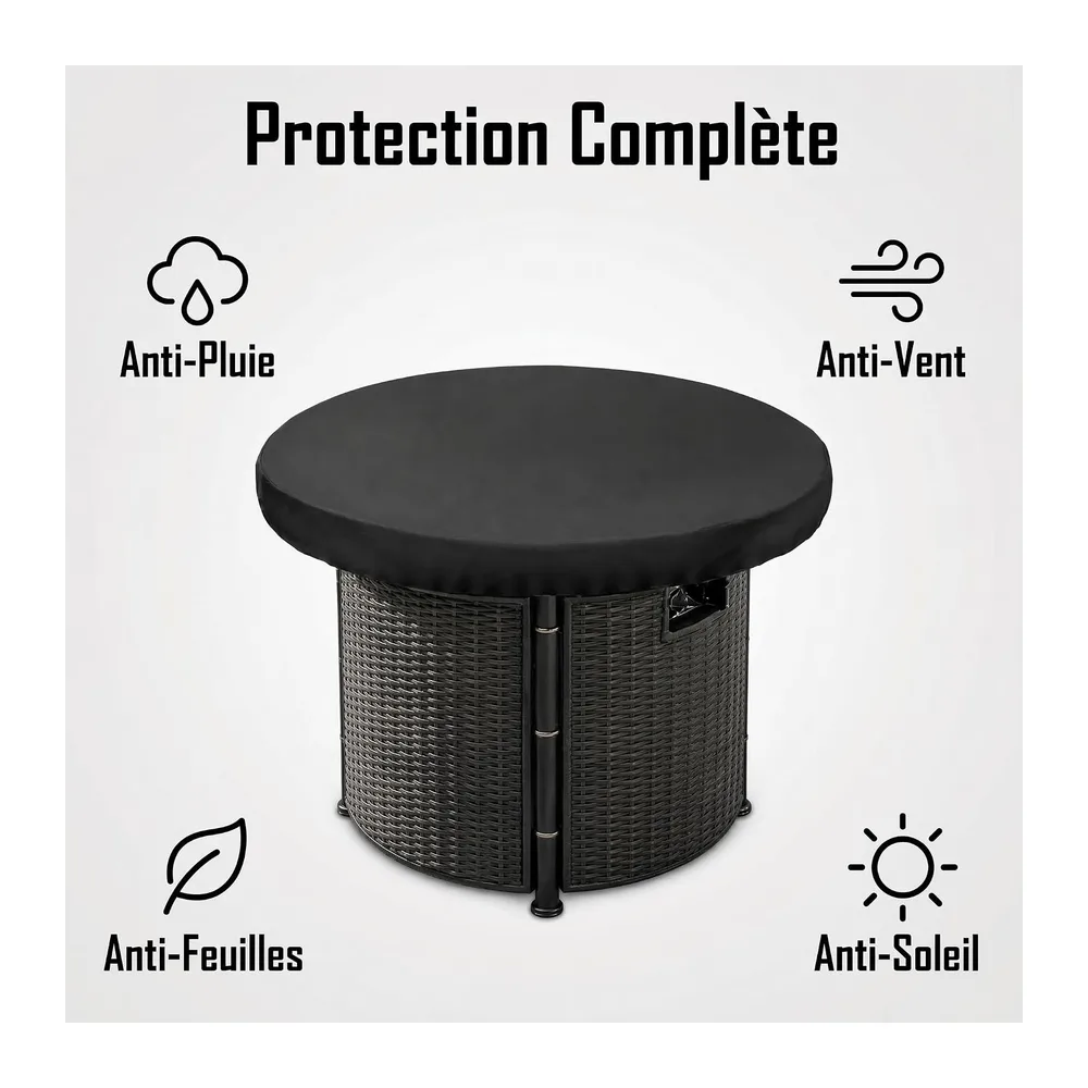 Housse Brasero 100cm, Protection BBQ Exterieur, Housse Rond Impermeable