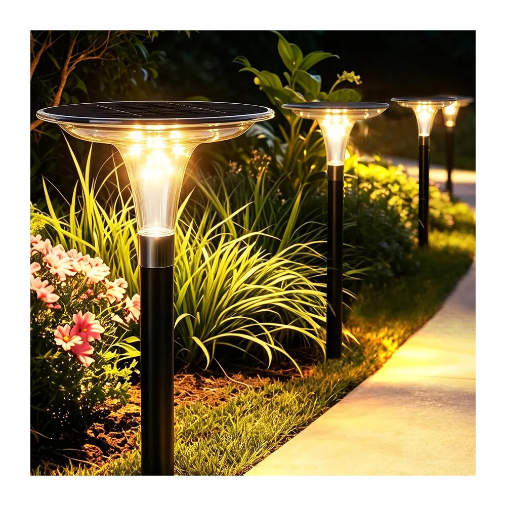 Lampes solaires extérieures de jardin, lot de 4, 3 couleurs