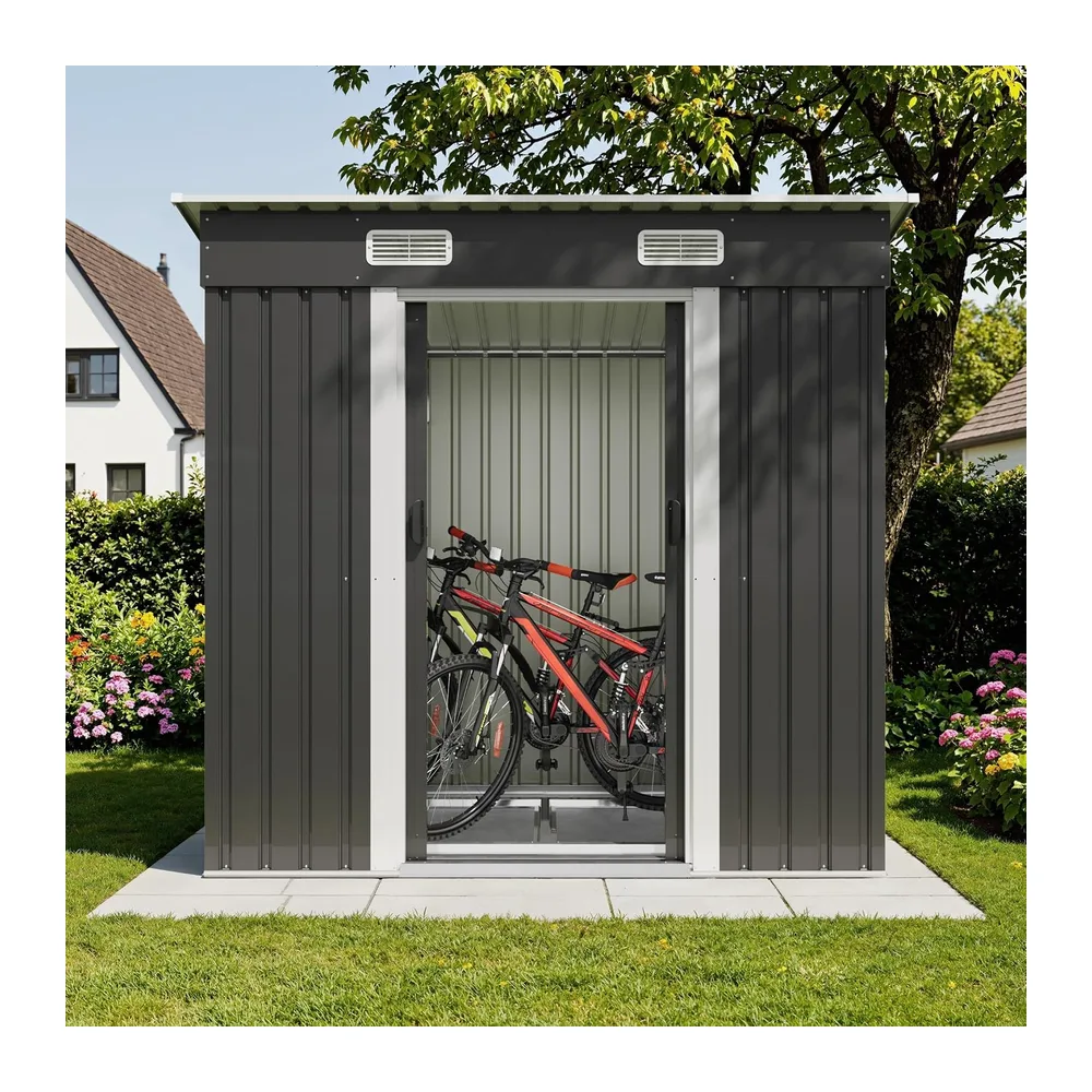 Devoko Abri de Jardin en métal 183x109x182cm avec Fondation, 3,6m³ Abri à Outils avec