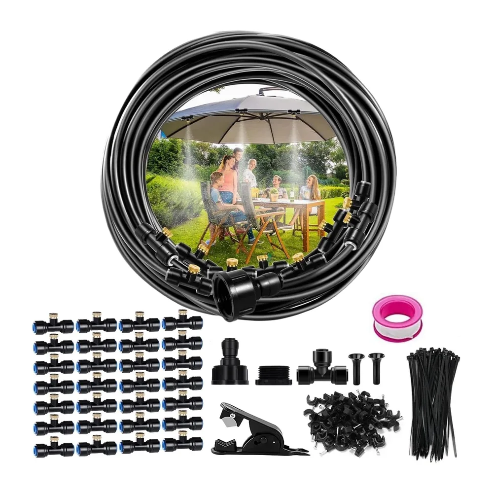 Brumisateur Terrasse Exterieur, Kit d’Irrigation Système de Brumisateur Extérieur 24M