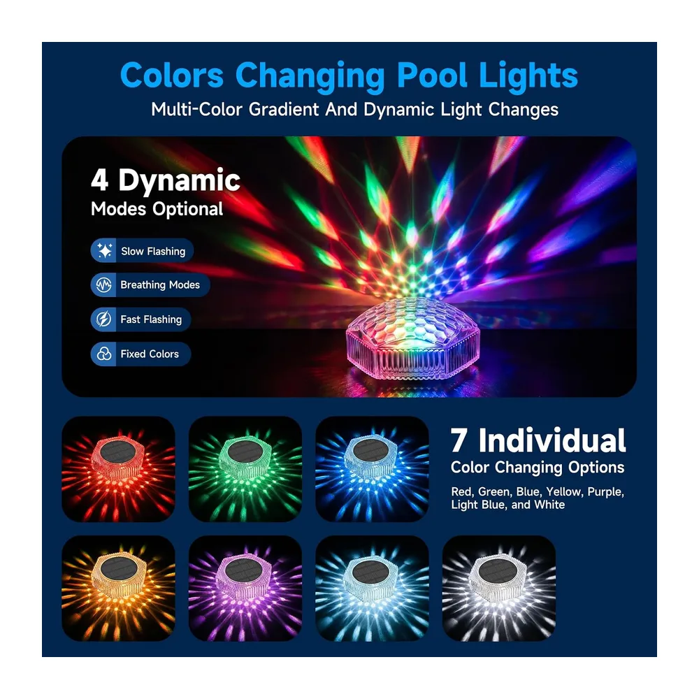 Lumiere Flottante Piscine Solaire, Lampe Flottante Piscine LED