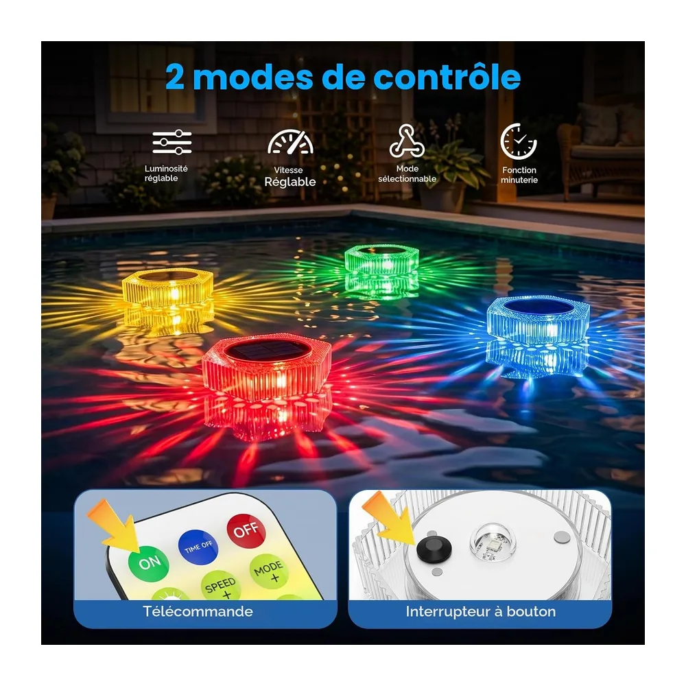 Lumiere Flottante Piscine Solaire, Lampe Flottante Piscine LED