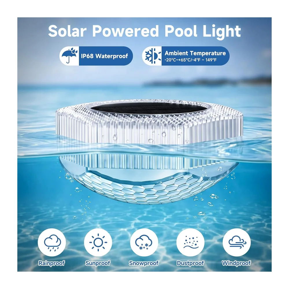 Lumiere Flottante Piscine Solaire, Lampe Flottante Piscine LED