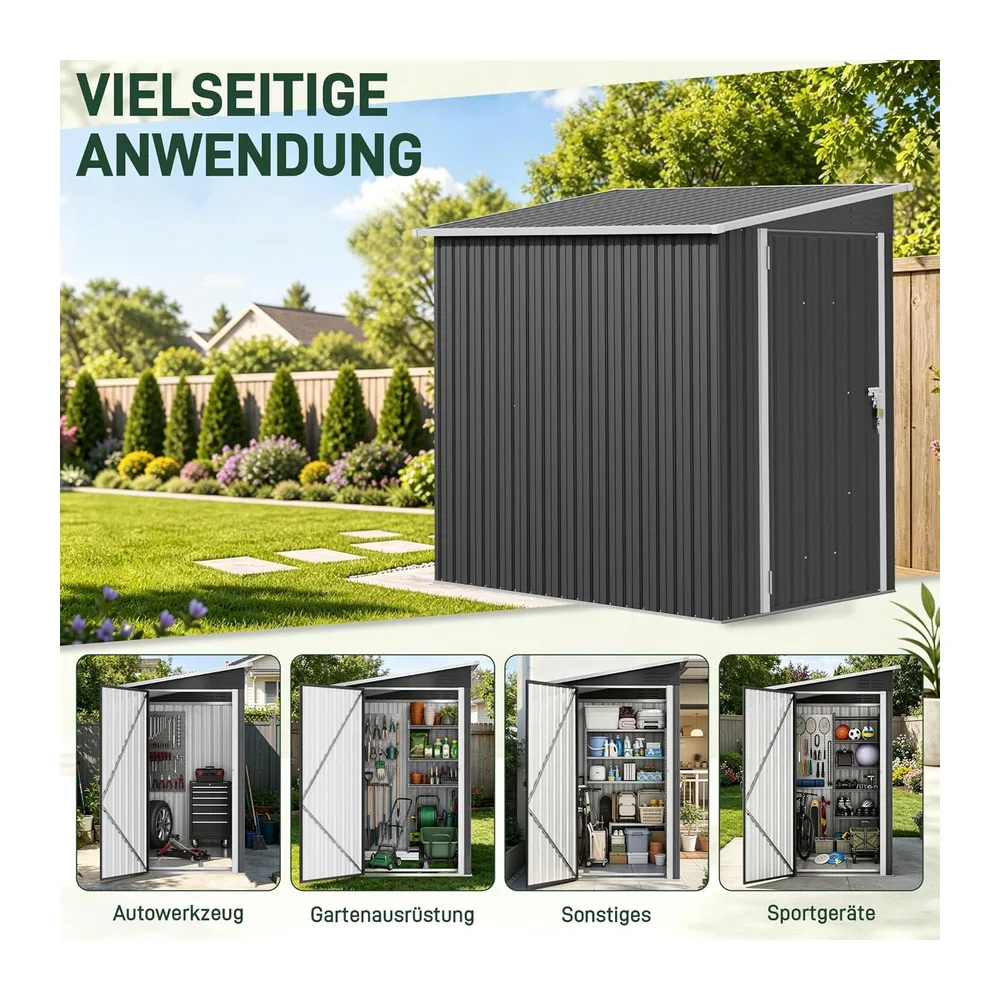 LZQ Abri de jardin en métal - Résistant aux intempéries - Verrouillable - Abri de jardin