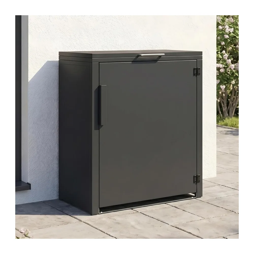 IDMarket - Armoire de Jardin en métal Gris Anthracite 70 x 40 x 80 cm
