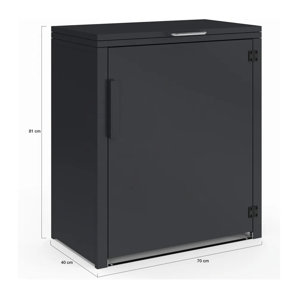 IDMarket - Armoire de Jardin en métal Gris Anthracite 70 x 40 x 80 cm