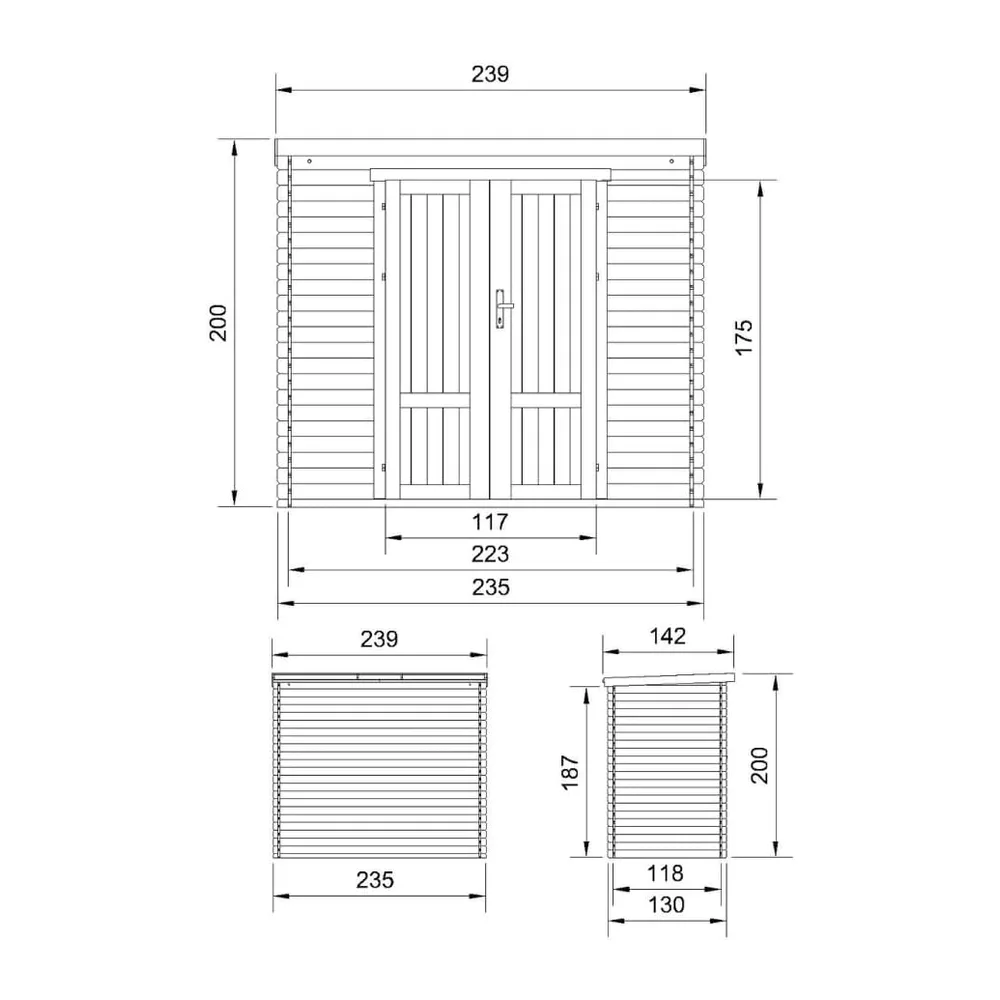 TIMBELA M310F1 Abri De Jardin en Bois 2,63 m², Cabane De Jardin Extérieure avec Parois De