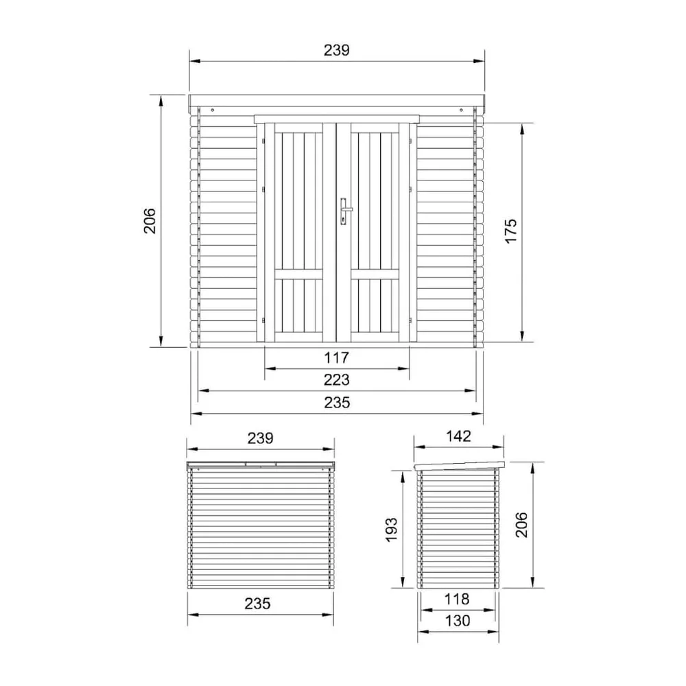 TIMBELA M310F1+M310G Abri De Jardin en Bois 2,63 m², Cabane De Jardin Extérieure avec