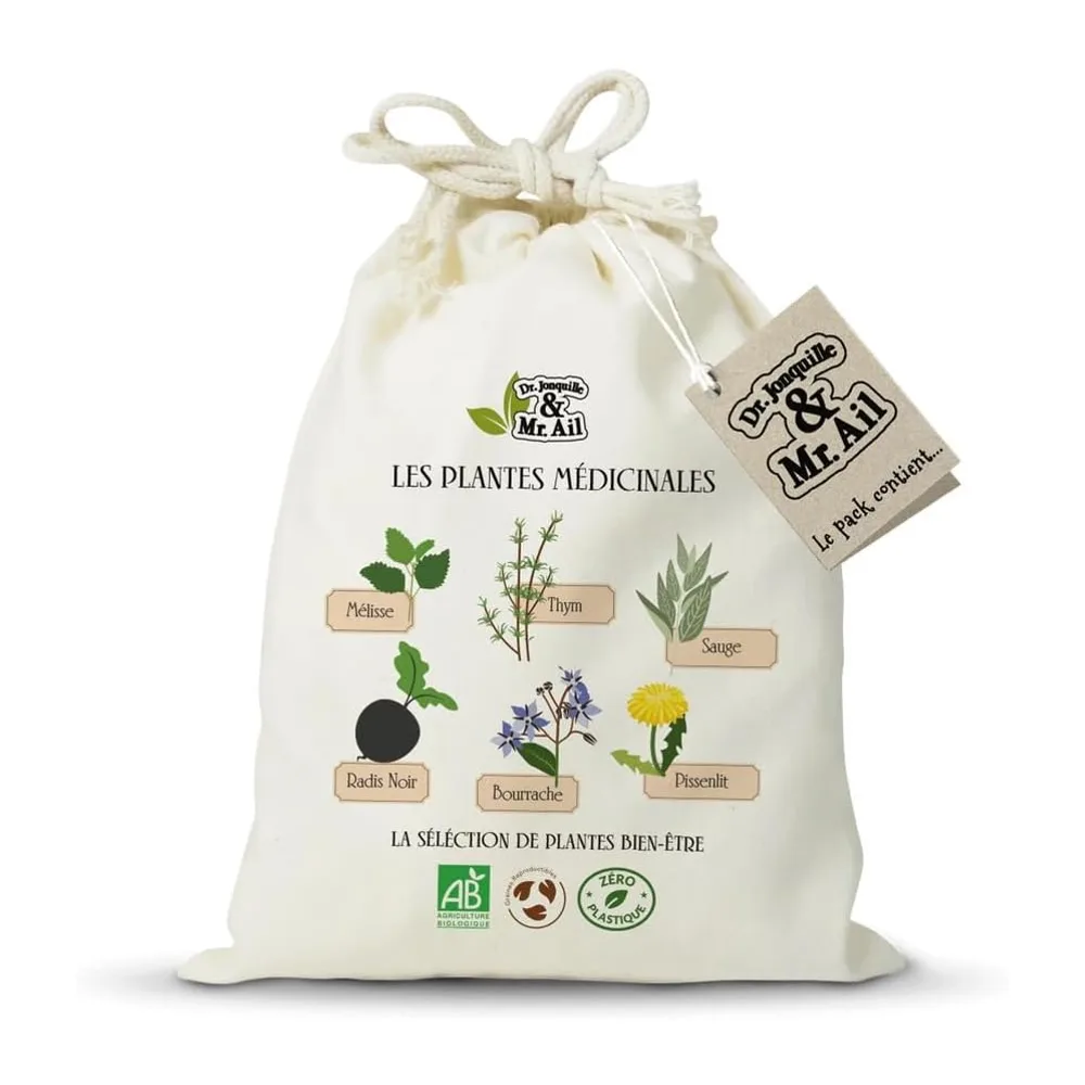Dr. Jonquille & Mr. Ail Assortiment de Graines Bio, Les Plantes Médicinales, 100% Sans