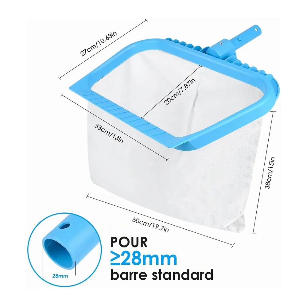Amgbesty Épuisettes de Piscine, Épuisette de Fond Piscine,38CM de Profondeur Épuisette de