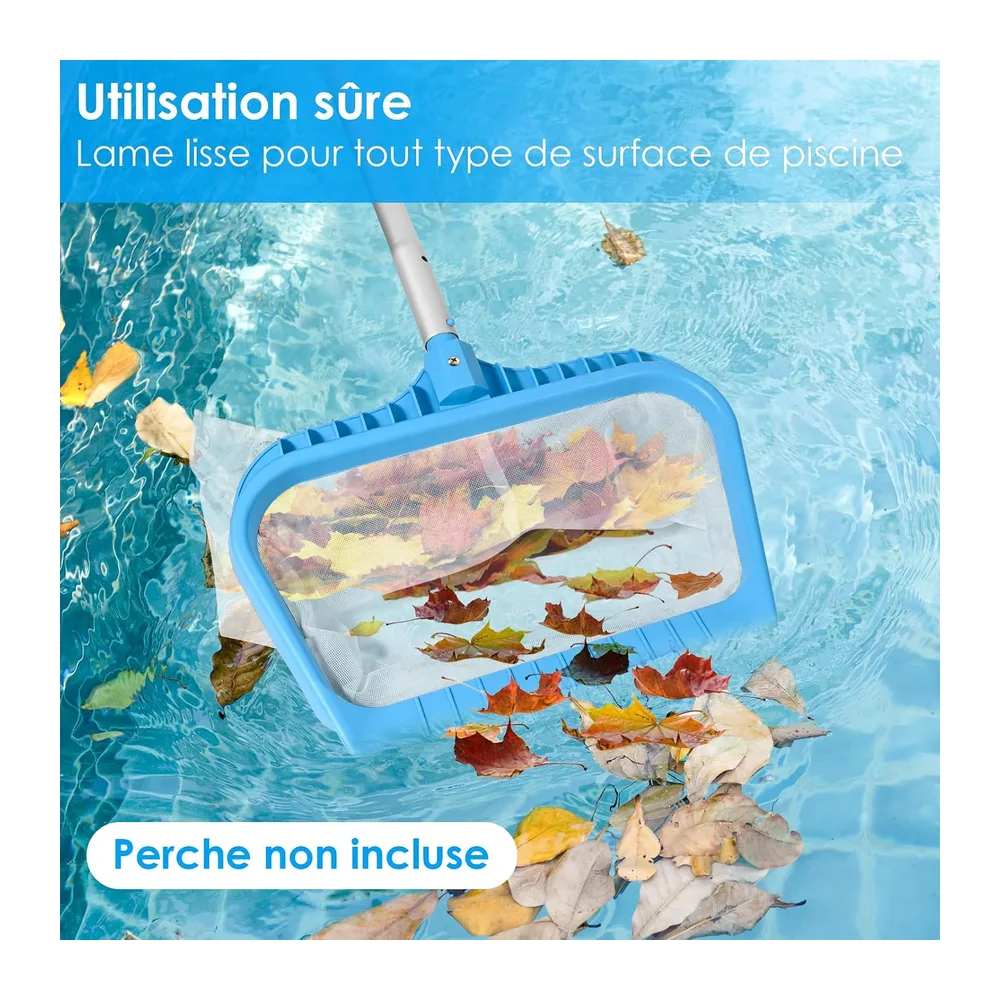 Amgbesty Épuisettes de Piscine, Épuisette de Fond Piscine,38CM de Profondeur Épuisette de