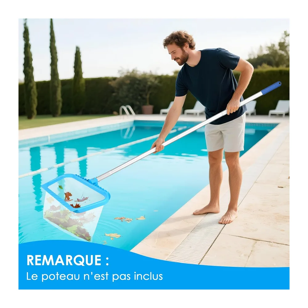 Amgbesty Épuisettes de Piscine, Épuisette de Fond Piscine,38CM de Profondeur Épuisette de