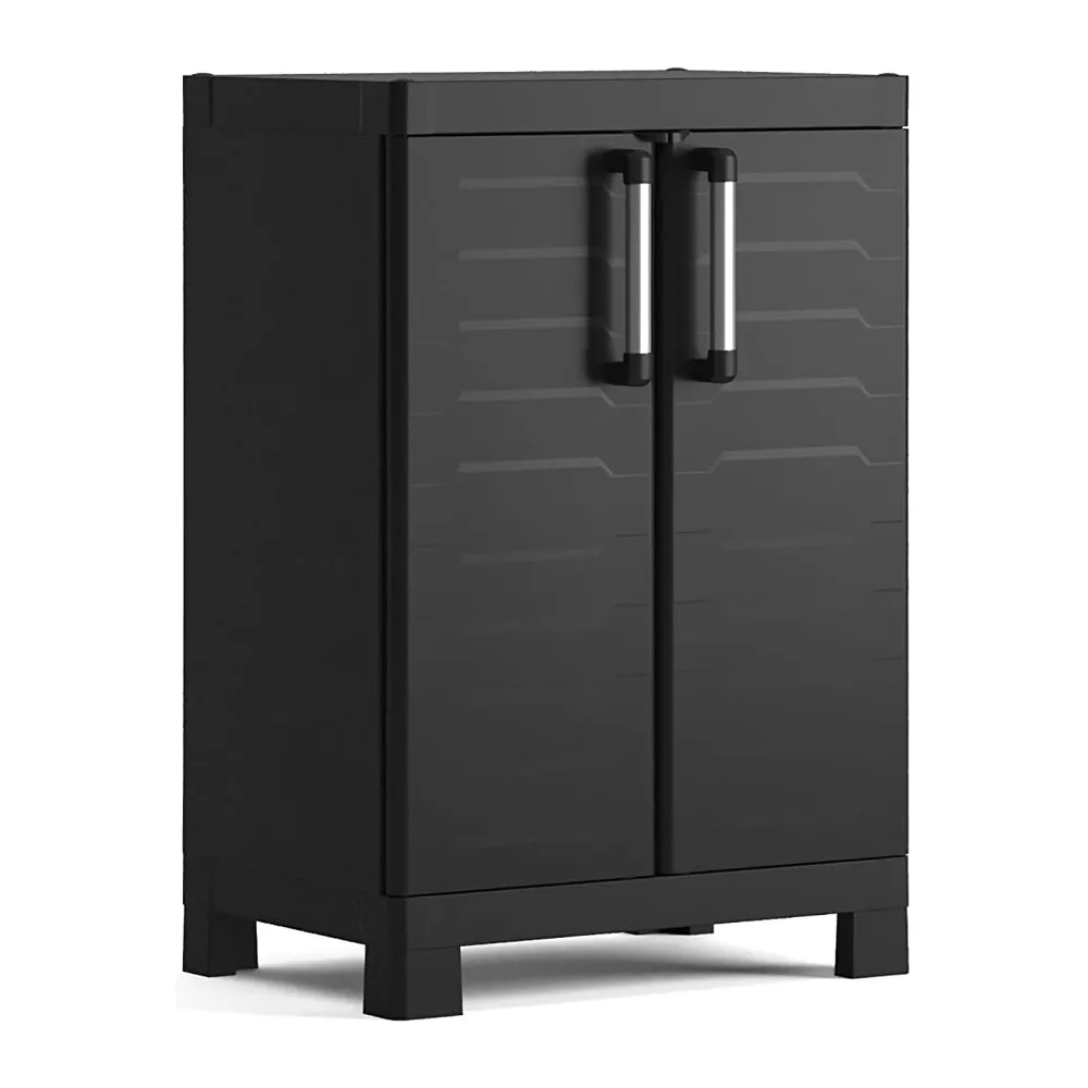 tectake® Armoire de Jardin 90 x 55,5 x 87 cm, Résistante aux intempéries et UV, Lames WPC