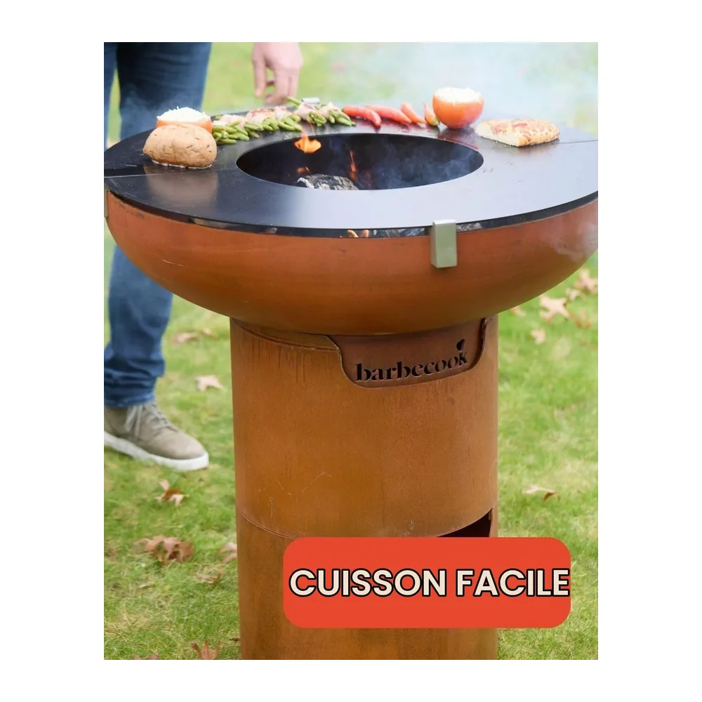 Barbecook Brasero BBQ Jack 75 avec 2 planchas et 2 Supports