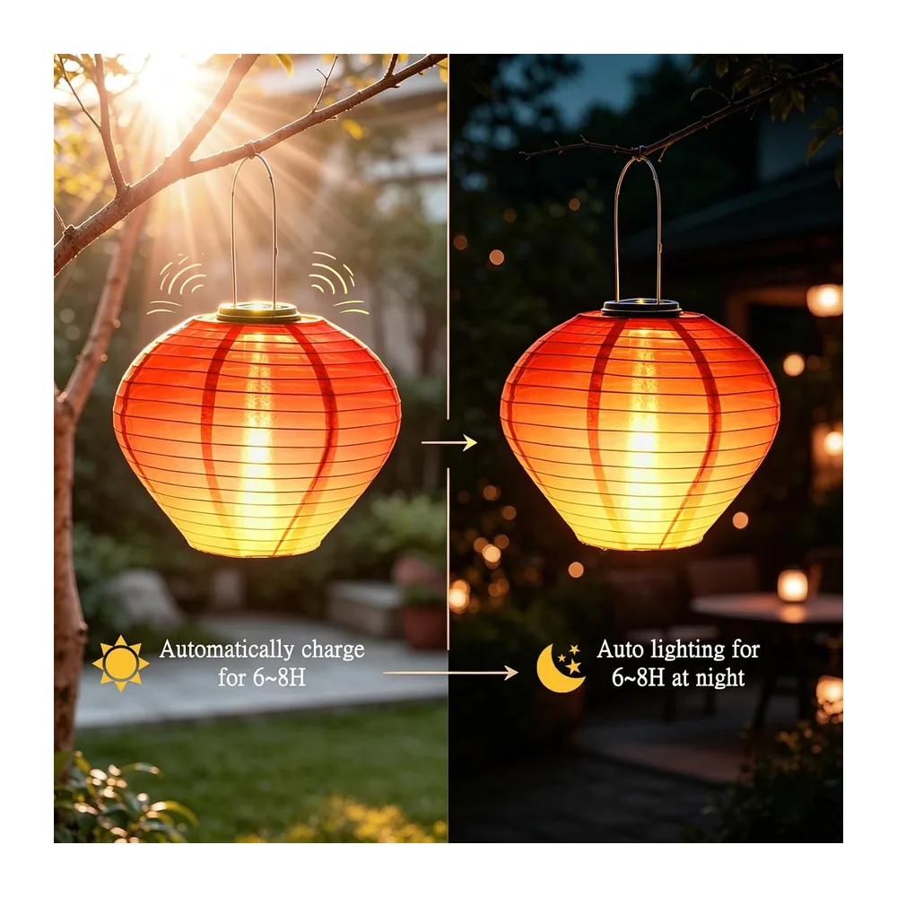 Lanterne Solaire Exterieur Jardin,2 Pièces Lanterne Solaire Lampions 30cm
