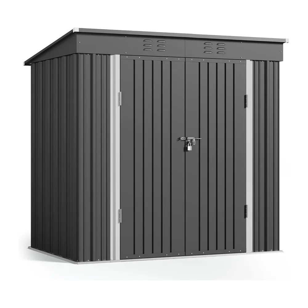 Abri de Jardin Métal 195 x 131 x 181 cm (2,55 m²),Marron
