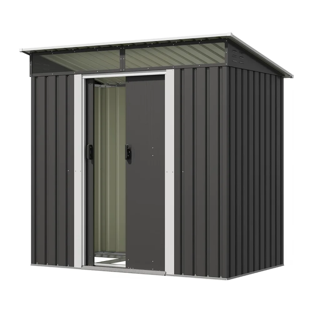 Abri de Jardin Métal 195 x 131 x 181 cm (2,55 m²),Marron