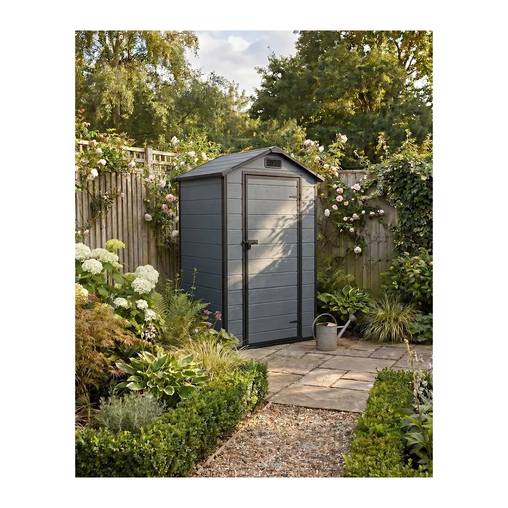 Mazovia Abri de Jardin 134x103cm Anthracite Bois Résistant aux Intempéries