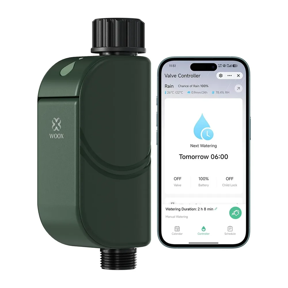 WOOX Programmateur d'arrosage WiFi Intelligent, sans Hub Requis