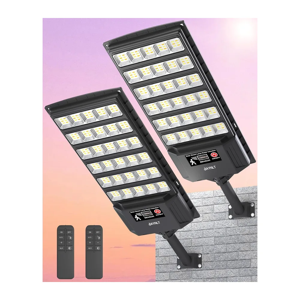 JAYNLT Lampadaire Solaire Exterieur, 6500K Lampe solaire Extérieure avec Télécommande