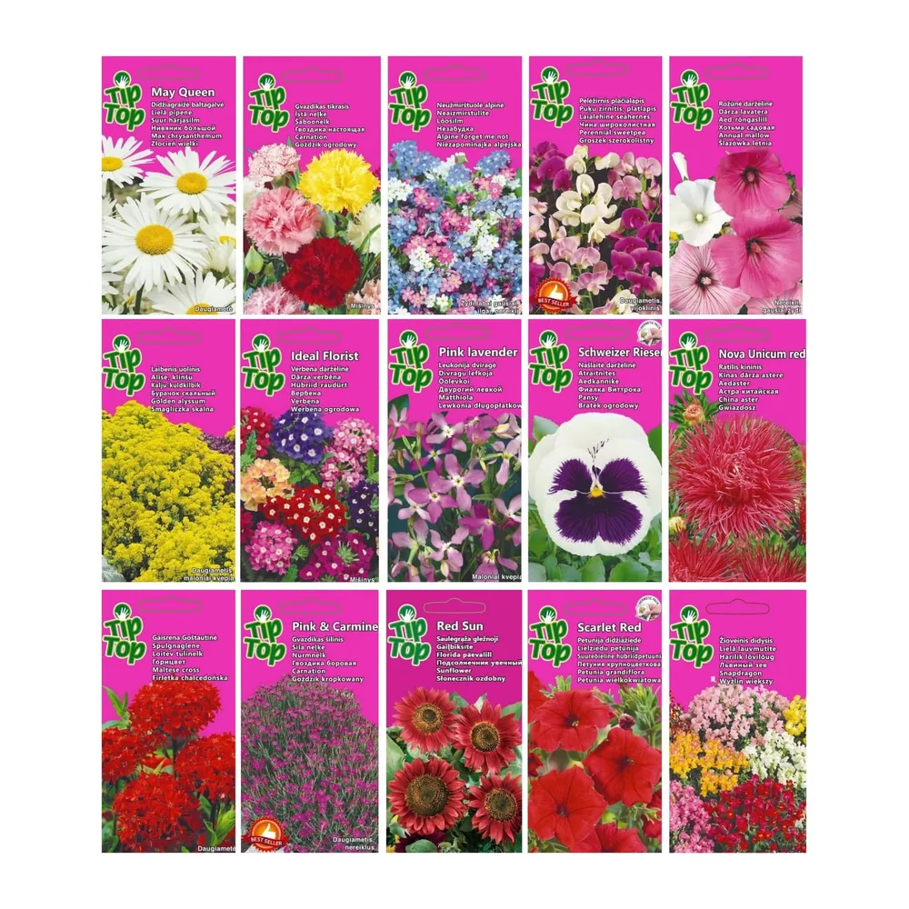 Nojus - Collection de graines de fleurs et de prairie fleurie – 30 sachets de graines de