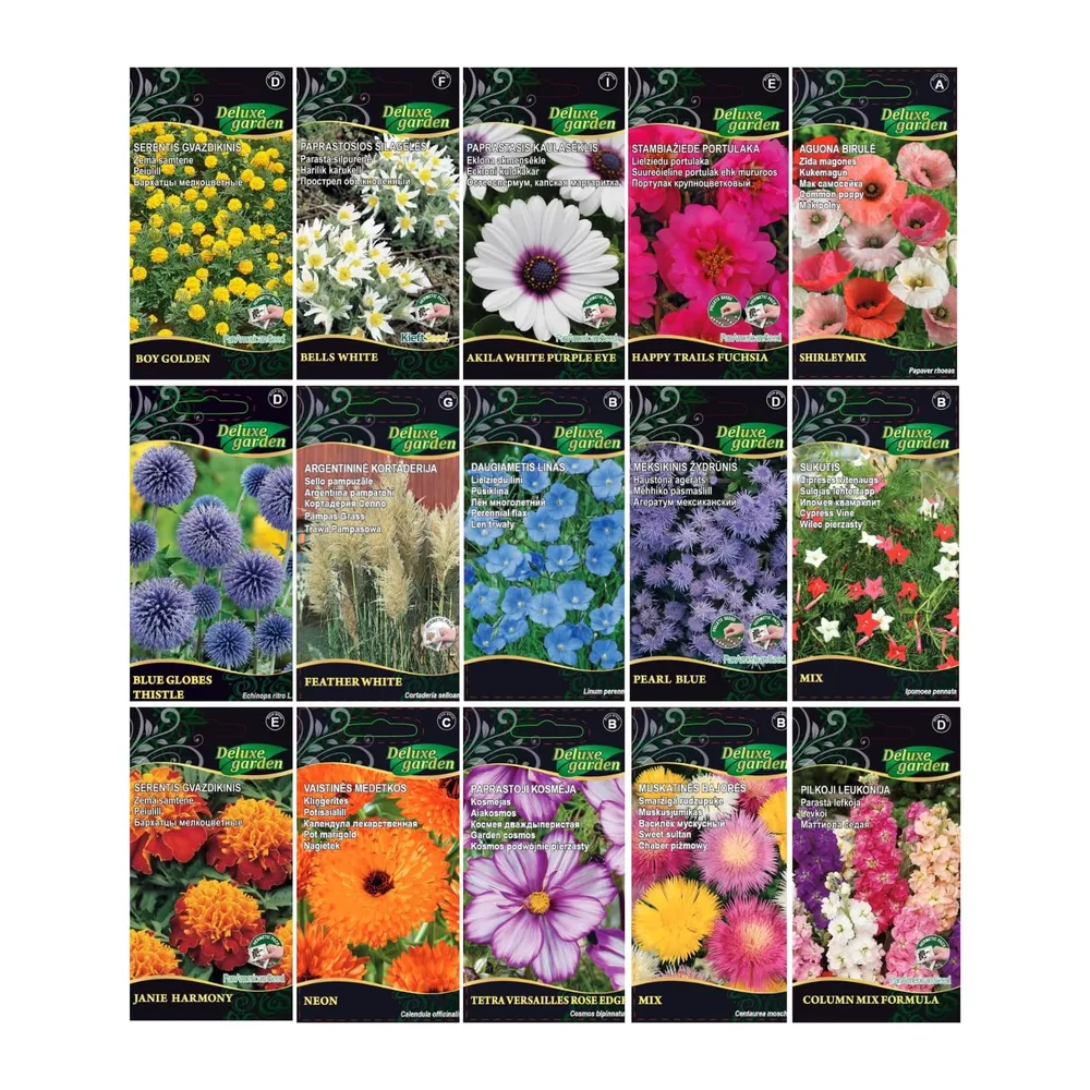 Nojus - Collection de graines de fleurs et de prairie fleurie – 30 sachets de graines de