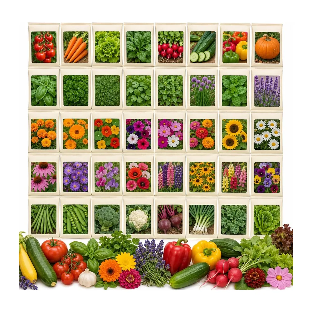 Nojus - Collection de graines de fleurs, d'herbes aromatiques et de légumes – 40 sachets