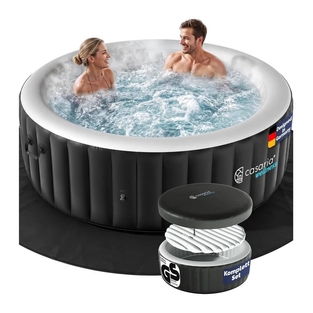 Casaria Spa Gonflable Rond 4 Places Ø163cm avec 100 duses Intérieur et extérieur