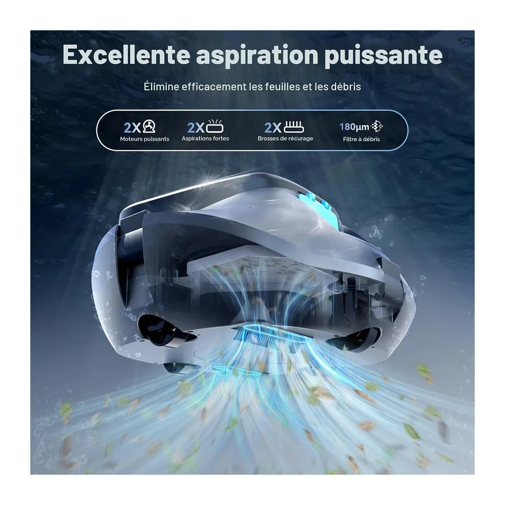 (Upgrade 2026) Pondee X1 Robot Piscine sans Fil, Aspirateur Piscine Hors Sol avec 120 Min