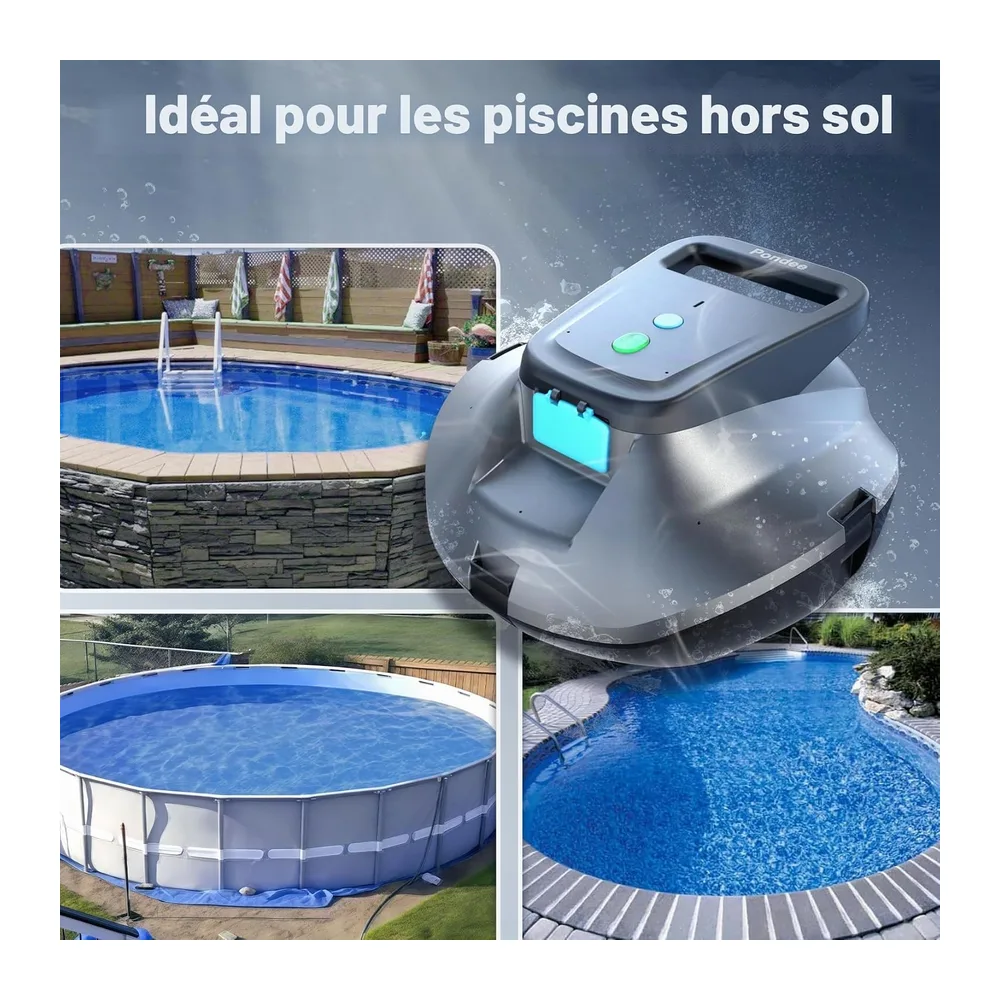 (Upgrade 2026) Pondee X1 Robot Piscine sans Fil, Aspirateur Piscine Hors Sol avec 120 Min