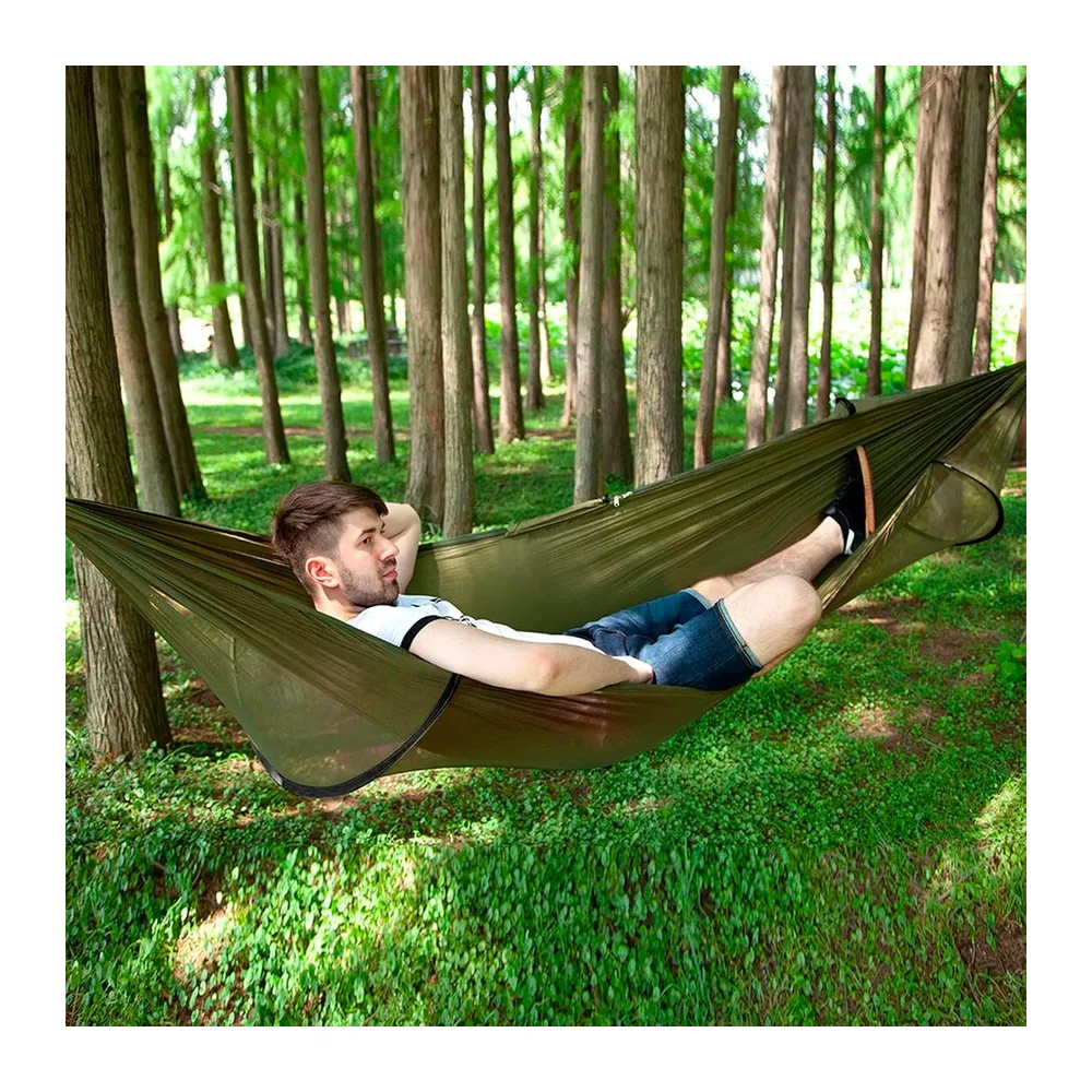 DEPAR Hamac de Camping, Hamac de Voyage Ultra-Léger 270 × 140 cm,Hamac Moustiquaire