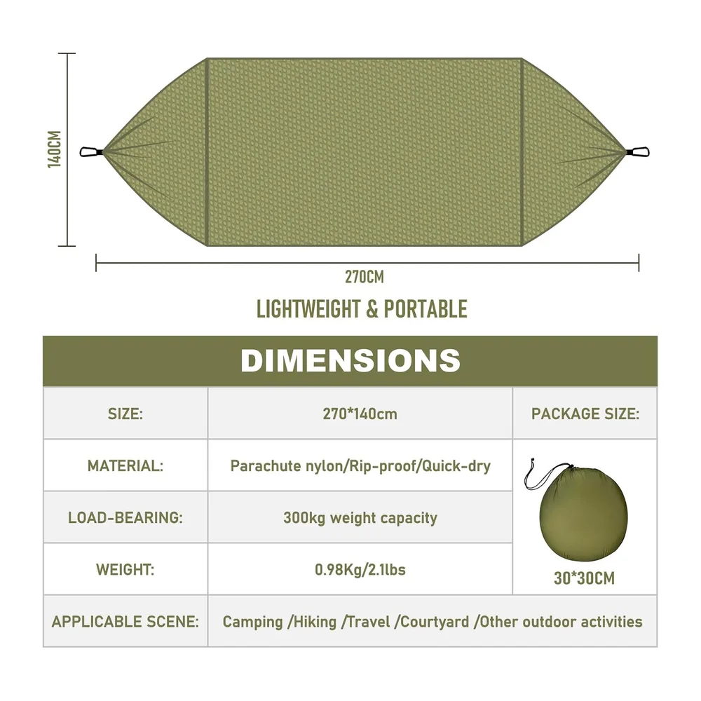 DEPAR Hamac de Camping, Hamac de Voyage Ultra-Léger 270 × 140 cm,Hamac Moustiquaire