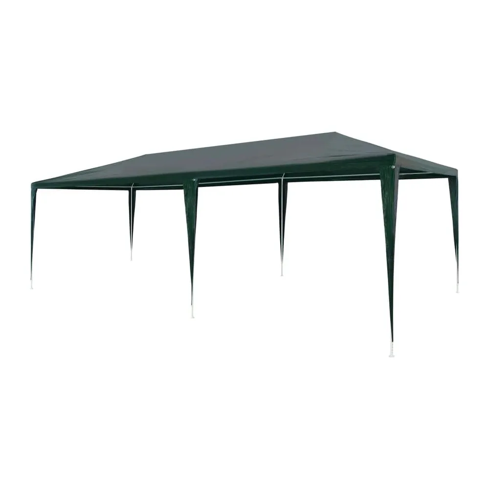 Tente de réception 3x6 m PE Vert avec Structure en Acier Résistante aux UV et à l'eau