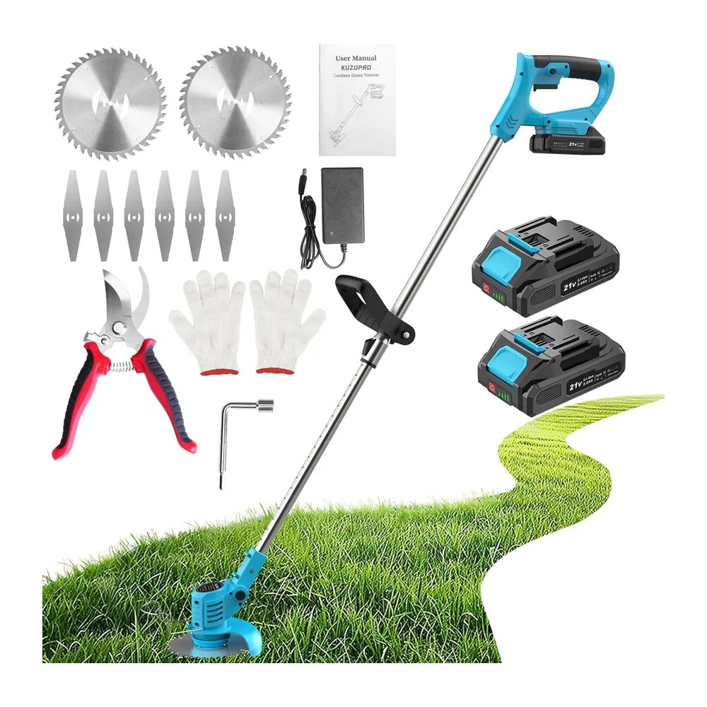 Coupe Bordure sans Fil 21V, KUZUPRO Débroussailleuse Electrique sans Fil avec 2 Batteries