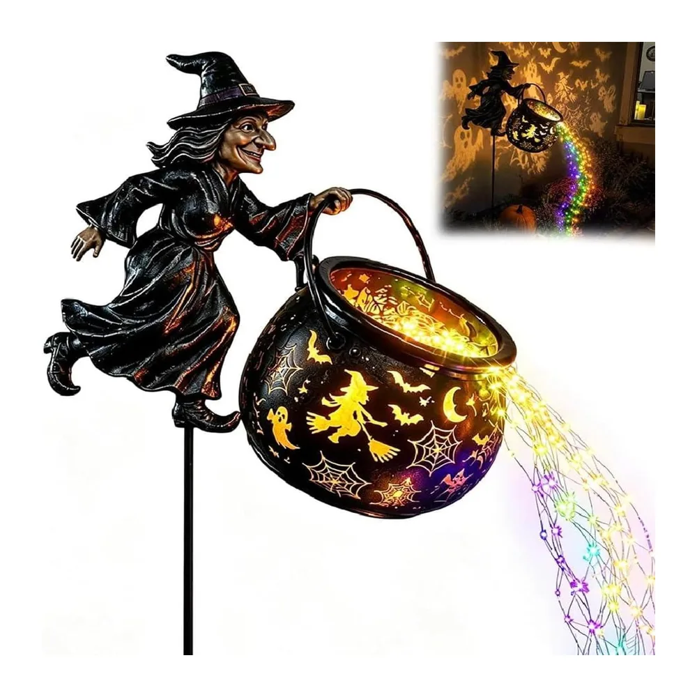Lampes Solaires Halloween LED Effrayantes Étanches en Métal avec Piquets de
