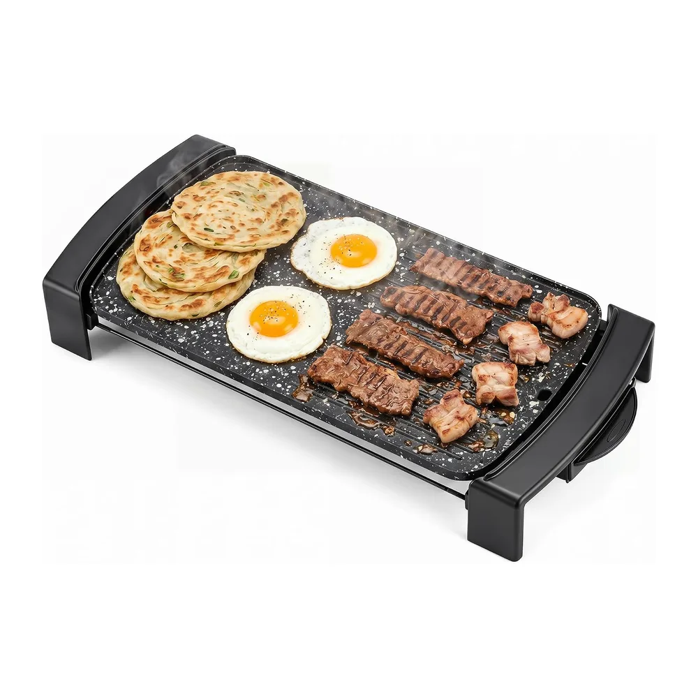 LIFEZEAL 2 en 1 Plancha Électrique 2150W, Grill Électrique Antiadhésif