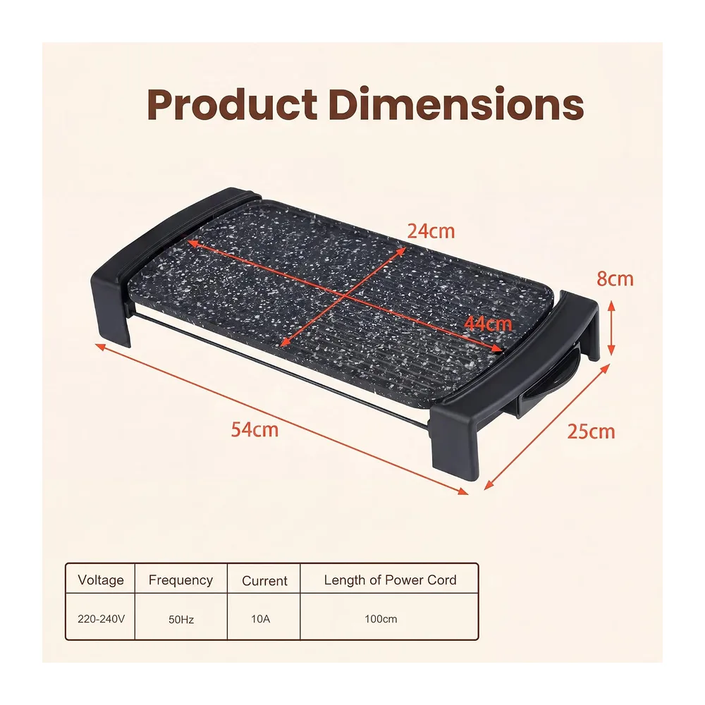 LIFEZEAL 2 en 1 Plancha Électrique 2150W, Grill Électrique Antiadhésif