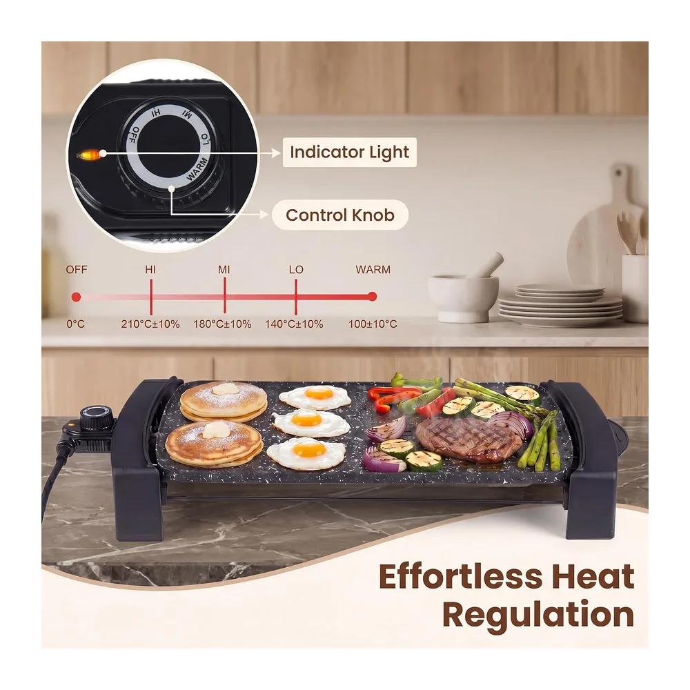 LIFEZEAL 2 en 1 Plancha Électrique 2150W, Grill Électrique Antiadhésif