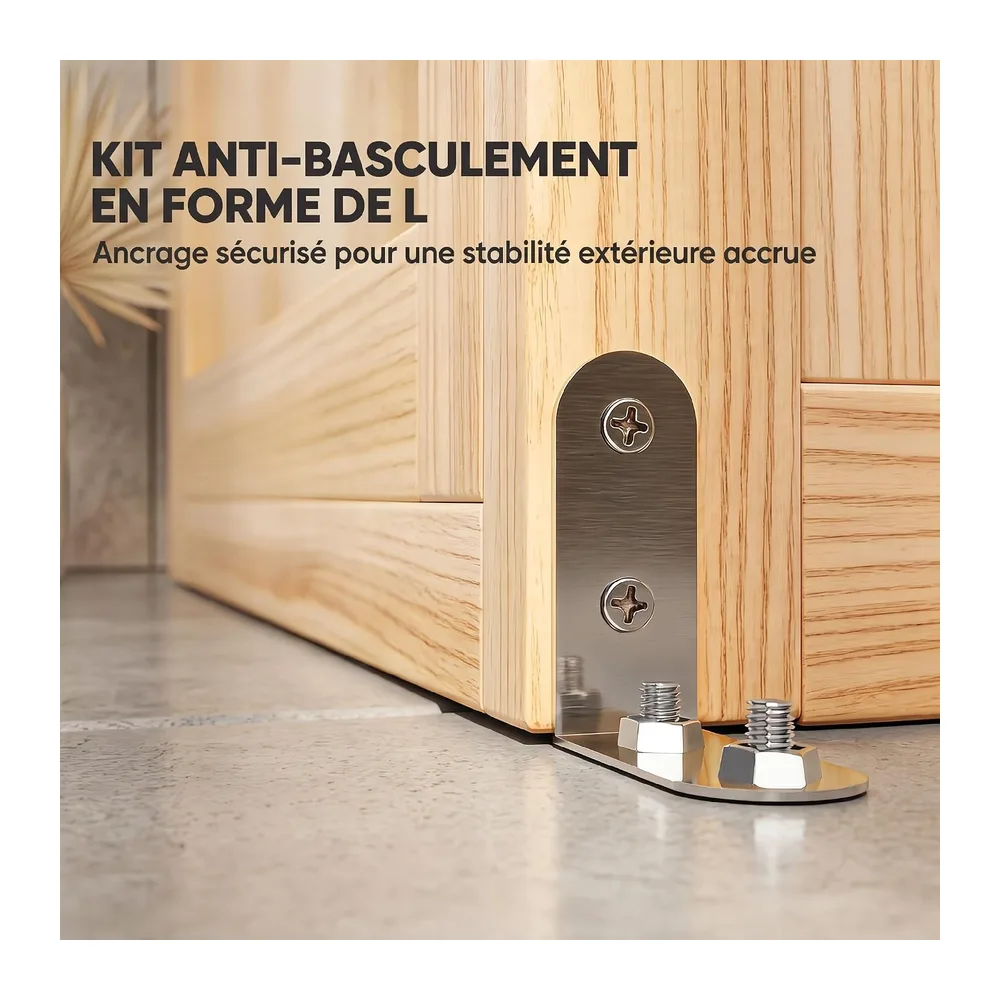 Outsunny Armoire de Jardin en Bois avec 4 Portes et 190cm Bois Naturel