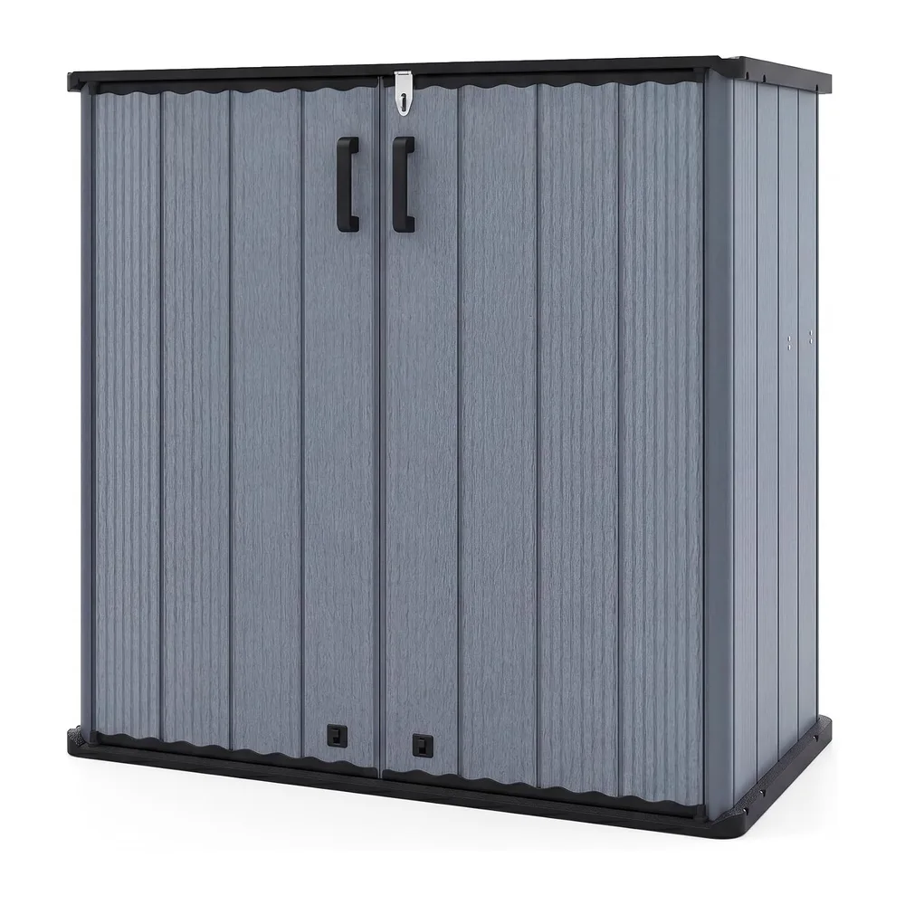 RELAX4LIFE Coffre de Jardin en Résine 660 L Étanche 120x65x117cm (Gris)