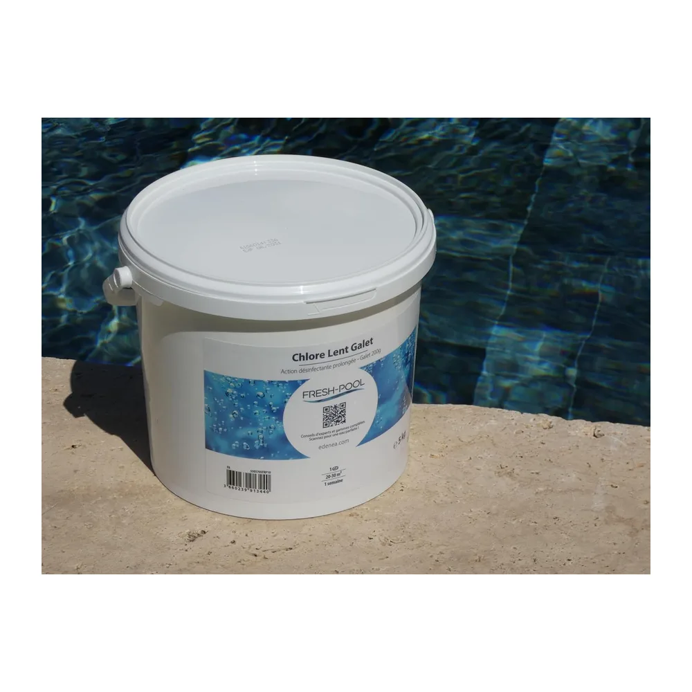 Fresh-Pool - Chlore Lent Piscine Galets 200g - Traitement Permanent - 5kg