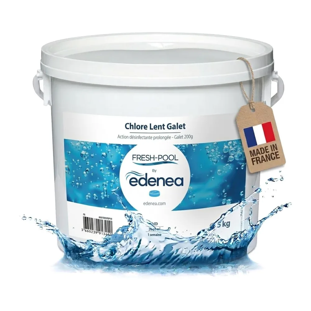 Fresh-Pool - Chlore Lent Piscine Galets 200g - Traitement Permanent - 5kg